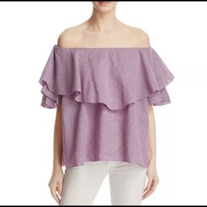 NWT MLM gingham off shoulder top XS